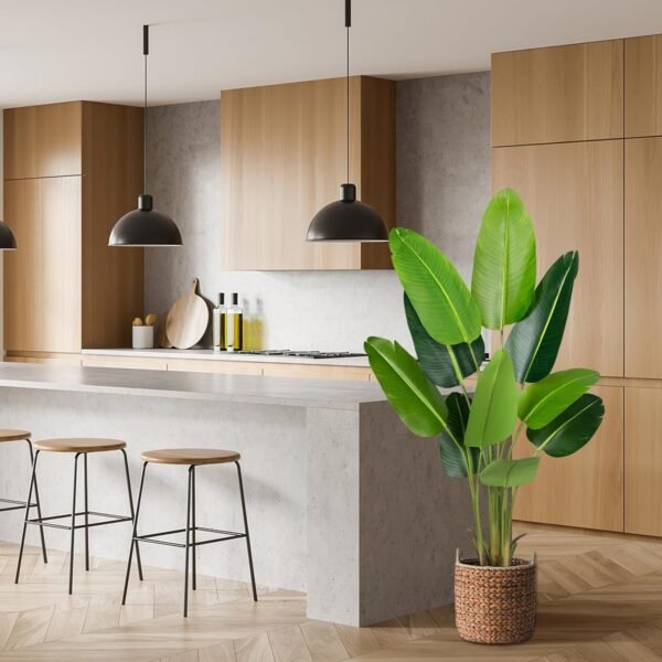 Cheap Paradise Plant Artificial Bird 5.2 Foot Fake Tropical Palm Tree Indoor Outdoor Office Modern Decoration Housework Gift for Fake Banana Leaf Tree with 10 Tranches - Image 7