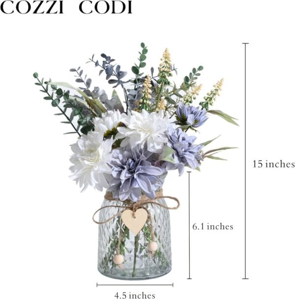 Best Artificial flowers with fake flower vase, dining room table centerpiece, silk flower arrangement for home - Image 5