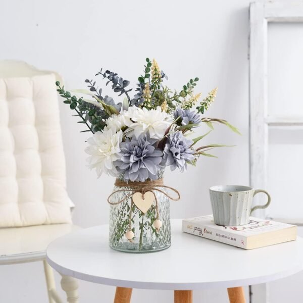 Best Artificial flowers with fake flower vase, dining room table centerpiece, silk flower arrangement for home - Image 6