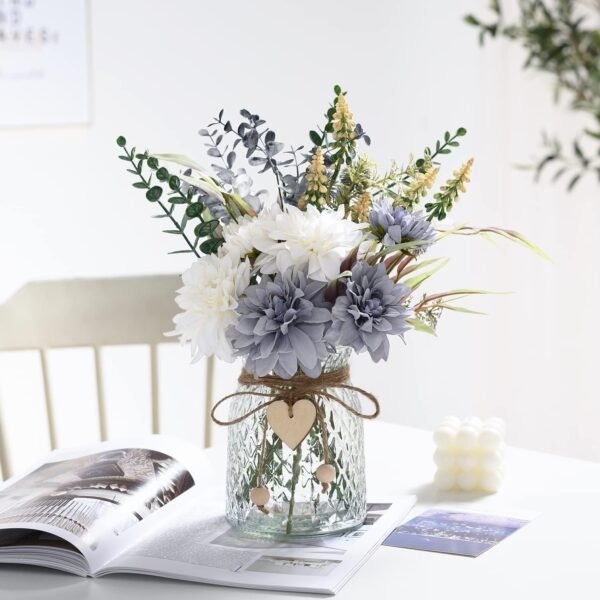 Best Artificial flowers with fake flower vase, dining room table centerpiece, silk flower arrangement for home - Image 8