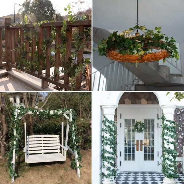 Best 3PCS Artificial Green Ivy Vines Kit, 6ft Odorless Silk Ivy Garland, Green Leaf Leaf Hanging Plant, Free Hoho, For Home, Classroom, Wall, Party, Wedding Decoration - Image 7