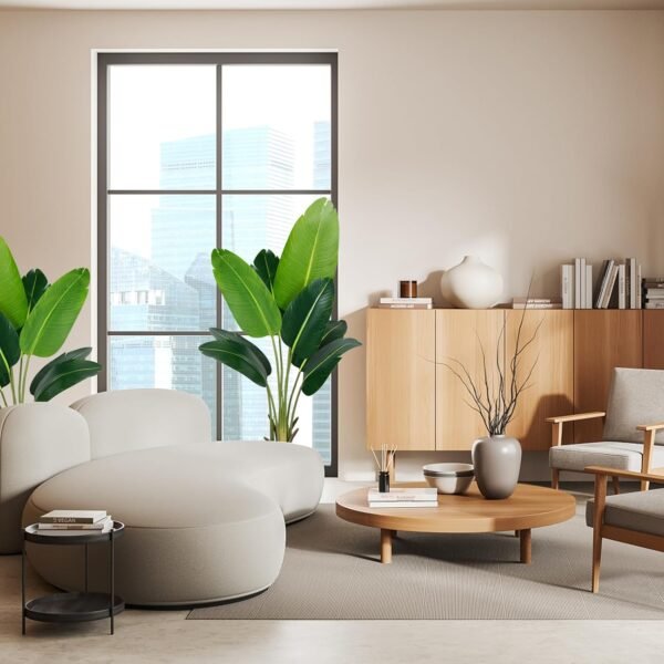 Cheap Paradise Plant Artificial Bird 4 Foot Fake Tropical Palm Tree 8 Tranch Outdoor Decoration Gift for Indoor Outdoor Office Modern Decoration for Faux Banana Leaf Tree - Image 8