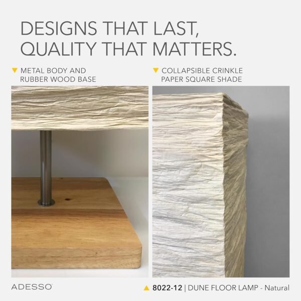 Grab affordable Adessso Three Light Floor Lamp - Natural Wood Base and Adjustable Brightness - Perfect lighting for bedroom, living room, corner decoration, beige - Image 5