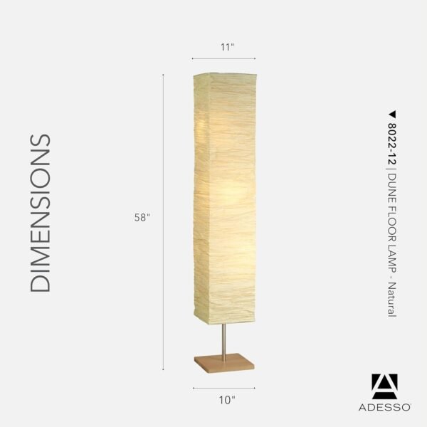 Grab affordable Adessso Three Light Floor Lamp - Natural Wood Base and Adjustable Brightness - Perfect lighting for bedroom, living room, corner decoration, beige - Image 7