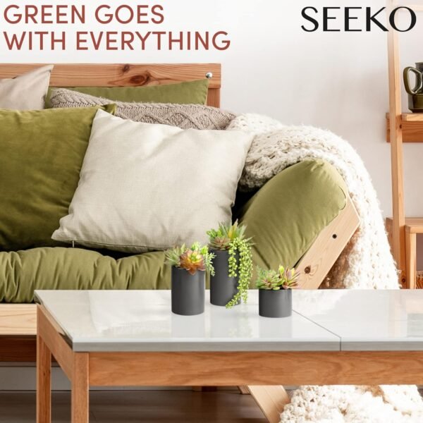Order the best Seeko Artificial Plants (3 Pack) - Indoor Fake Succulents with Black Pot - Image 4