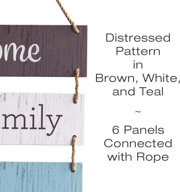 Order high-quality Global Products Big Hanging Wall Sign: Rustic Wooden Decoration (Home, Family, Love, Laughter, Living, Happiness) Hanging Wooden Wall Decoration (11.75"x32") - Image 3