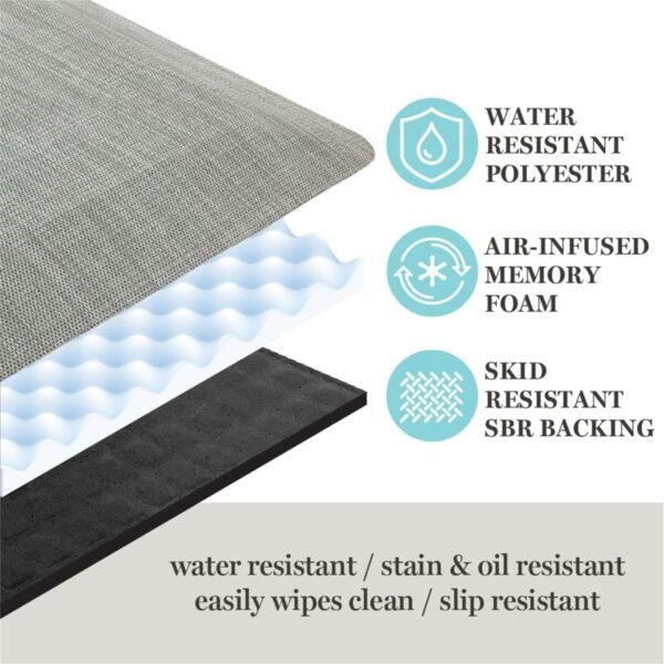 Buy the best Martha Stewart Mira Modern Heather Anti-Fatigue Air Injection Kitchen Mat, Coffee Brown, 19.6"x32" - Image 9