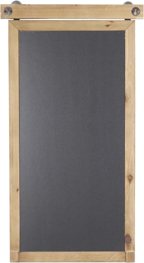 Buy affordable Deco 79 Wood Sign Home Wall Decoration Chalkboard Wall Carving Is Barn Door Inspired Top, Wall Art 16"x2"x28", Brown - Image 4