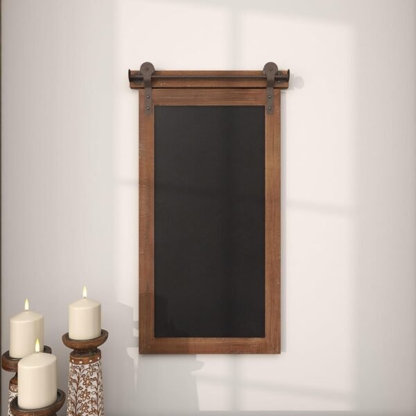 Buy affordable Deco 79 Wood Sign Home Wall Decoration Chalkboard Wall Carving Is Barn Door Inspired Top, Wall Art 16"x2"x28", Brown - Image 10