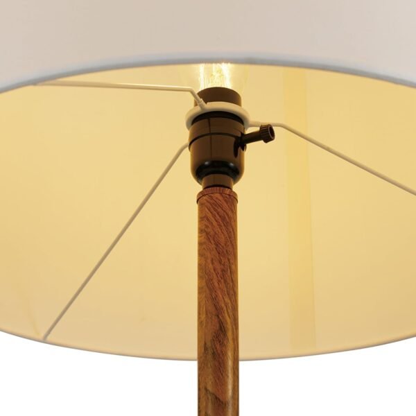 Order the best Globe Electric Novogratz x Harrington 65" Floor Lamp, 2-tone Fake Wood Base, White Faux Wood Shade, Socket Rotary Switch 67225 - Image 9