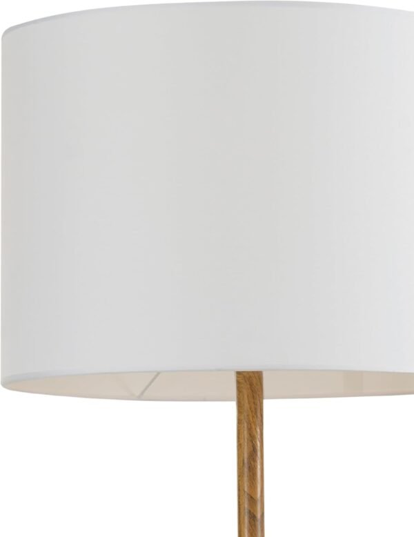 Order the best Globe Electric Novogratz x Harrington 65" Floor Lamp, 2-tone Fake Wood Base, White Faux Wood Shade, Socket Rotary Switch 67225 - Image 13