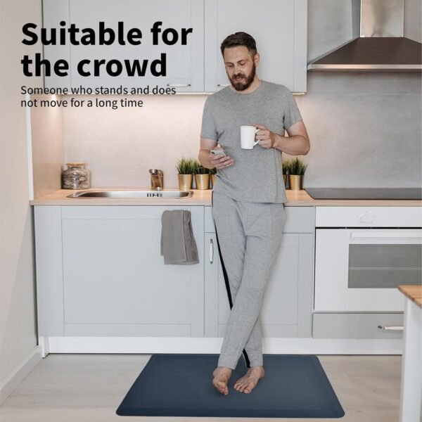Grab high-quality ART3D Anti-Fatigue Mat - Kitchen Mat with 1/2 Inch Cushion - Comfort and Non-Slip Cushion for Standing Desk, Office Oge Floor (17.3"x28", Blue Majolica) - Image 7