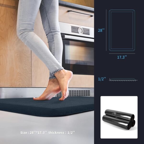 Grab high-quality ART3D Anti-Fatigue Mat - Kitchen Mat with 1/2 Inch Cushion - Comfort and Non-Slip Cushion for Standing Desk, Office Oge Floor (17.3"x28", Blue Majolica) - Image 11