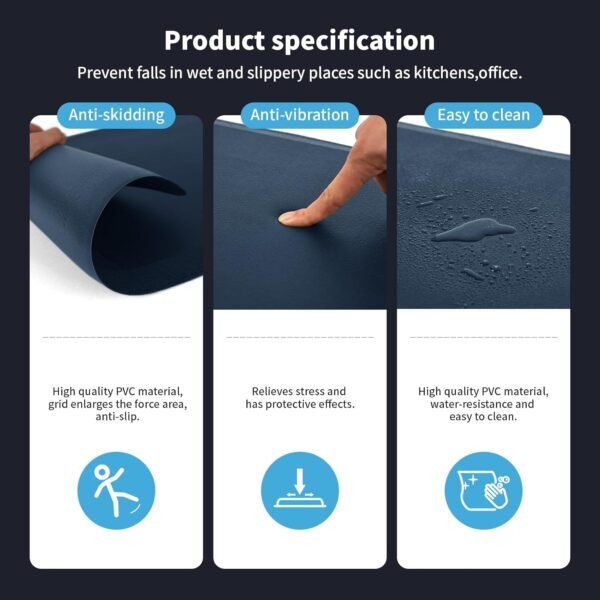 Grab high-quality ART3D Anti-Fatigue Mat - Kitchen Mat with 1/2 Inch Cushion - Comfort and Non-Slip Cushion for Standing Desk, Office Oge Floor (17.3"x28", Blue Majolica) - Image 12