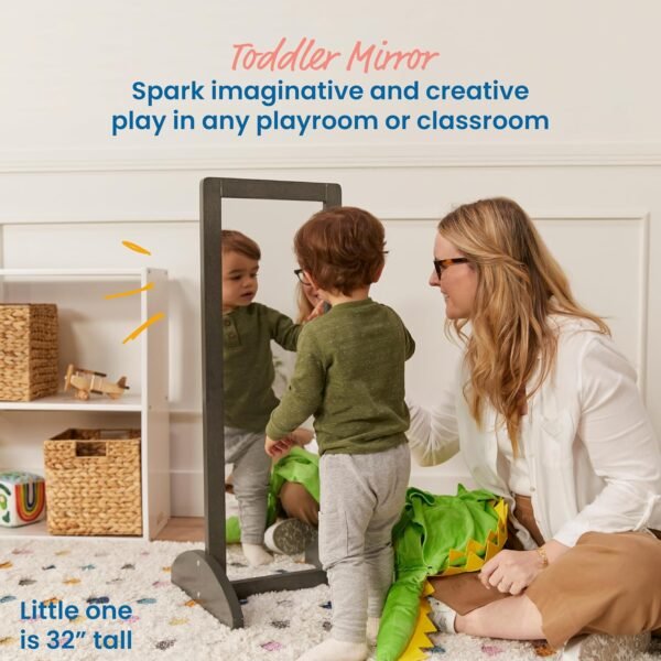 Buy the best ECR4KIDS Infant Single Issed Two-way Mirror, Kids Furniture, Grey Wash - Image 4