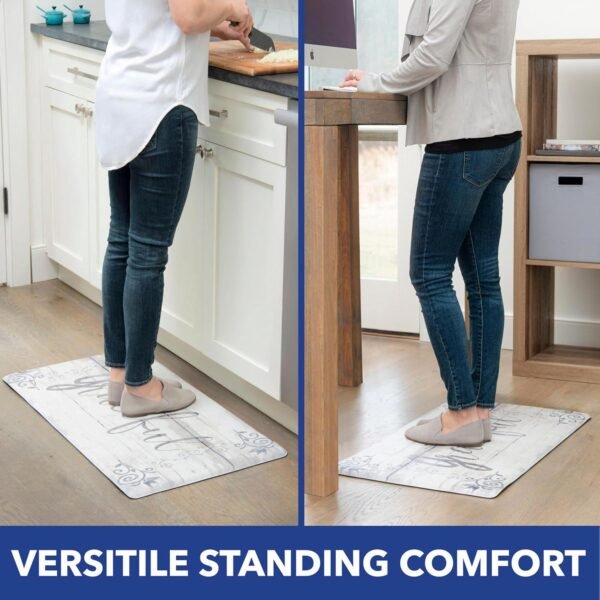 Buy recommended Home Dynamix Cozy Living Grateful Floral Runner Anti-Fatigue Kitchen Mat, Non-Slip Floor Mat, Padded Standing Desk Mat, Grey/Cream, 17.5"x30" - Image 10