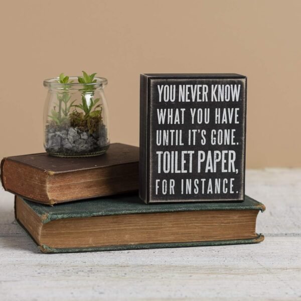 Order affordable Primitives with Cathy's Wooden Box Sign - Funny Bathroom Proverbs, Wall Art/Home Decor, Farmer Style, New Building Facilities, 4x5 inches - Image 3