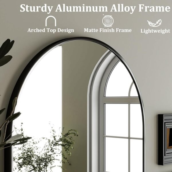 Order the best Harritpure 20 "x30" Arched Bathroom Mirror - Wall Mount Mirror - Black Arch Mirror - Aluminum Alloy Frame Bathroom Mirror Living Room, Bedroom, Entrance - Image 5