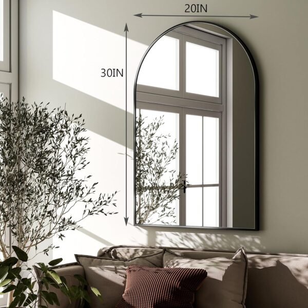 Order the best Harritpure 20 "x30" Arched Bathroom Mirror - Wall Mount Mirror - Black Arch Mirror - Aluminum Alloy Frame Bathroom Mirror Living Room, Bedroom, Entrance - Image 7