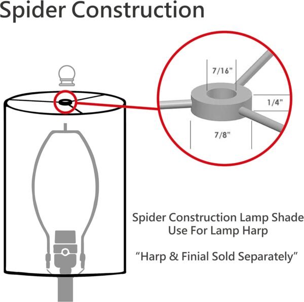 Order affordable Aspen Creative 33055, Hardback Empire Transitional Spider Lampshade, Mushroom Pleated Off-White, 7" Top x 13" Bottom x 10" Slant - Image 6