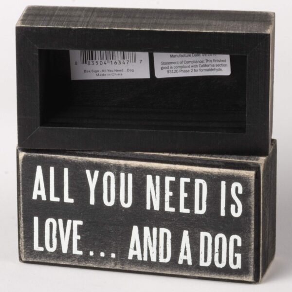 Explore the best Primitives with Cathy's Rustic Wooden Decoration Sign - "All you need is love...and a dog" - Office/Farmhouse Decoration, Long Dog Gift, 5" - Image 4
