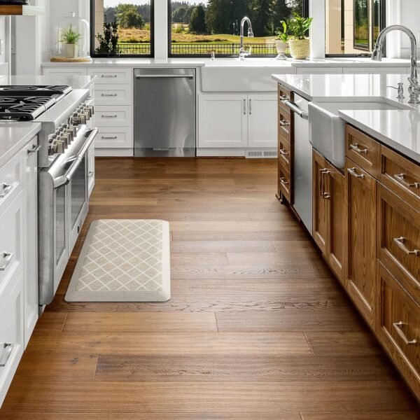 Buy the best Martha Stewart Mile Modern Diamond Anti-Fatigue Air Injection Kitchen Mat, Beige, 19.6"x39" - Image 4
