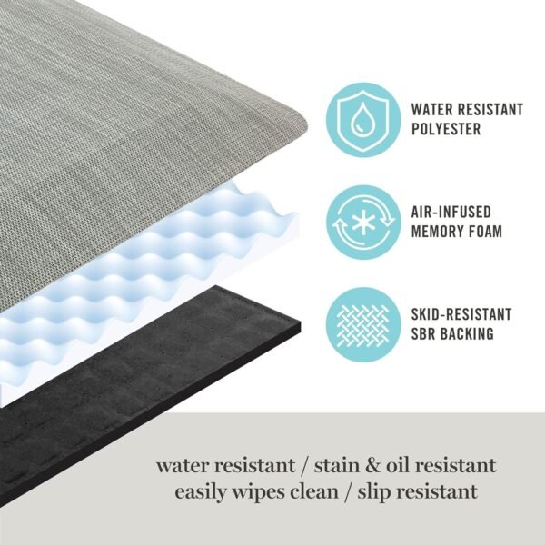 Buy the best Martha Stewart Mile Modern Diamond Anti-Fatigue Air Injection Kitchen Mat, Beige, 19.6"x39" - Image 6
