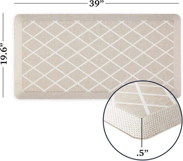 Buy the best Martha Stewart Mile Modern Diamond Anti-Fatigue Air Injection Kitchen Mat, Beige, 19.6"x39" - Image 8