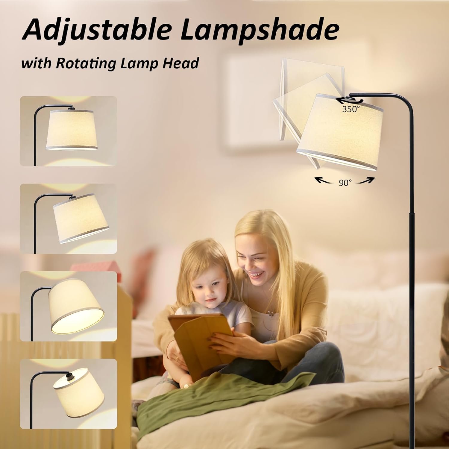 Grab the best Red Ski Floor Lamp for Living Room with 3 Colors Temperature, Foot Switch Standing Lamp for Living Room, Bedroom, Office, ARC MUREN Floor Lamp with 9W LED Bulb - Image 4