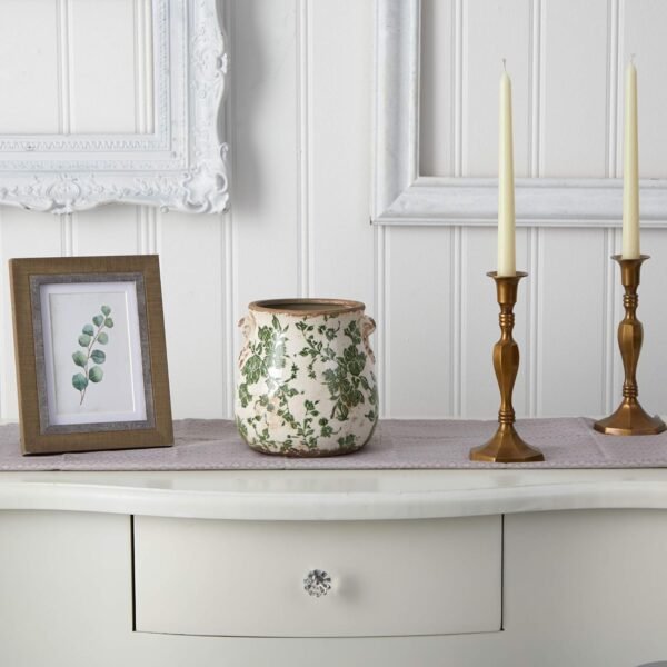 Order the best 6.5 inches. Tuscany Ceramic Green Scroll Approach - Image 4