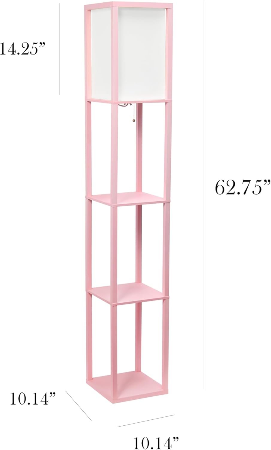 Explore recommended Simple Design LF1014-LPK-LB 3 Shelf Etagger Organizer White Linen Shaded Storage Floor Lamp - Image 4