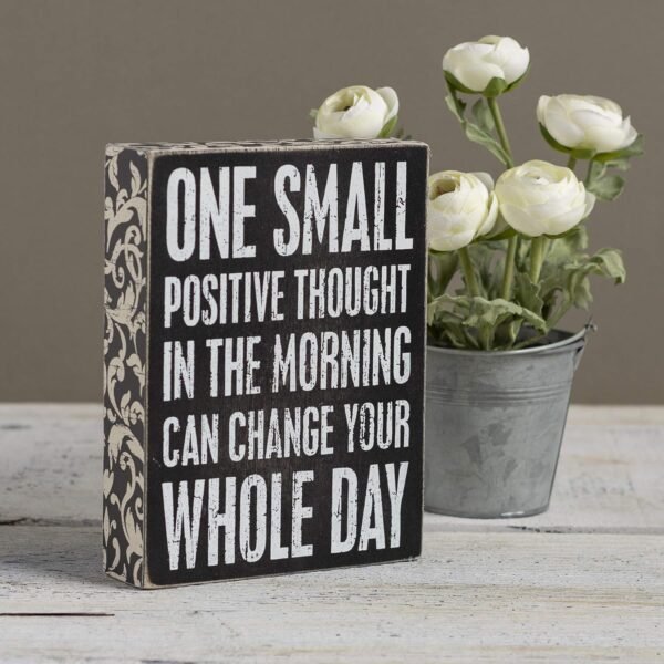 Buy the best Primitive 22675 Floral Trimming Box Sign by Cathy, 6"x8", Positive Thoughts - Image 3