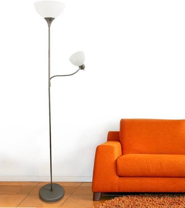 Order affordable Simple design LF2000-SLV mother daughter floor lamp reading light, silver - Image 6