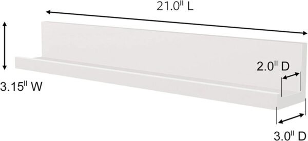 Buy high-quality Command Picture Ledge, 21 inch Damage Free Hanging Floating Shelf, Glue Strips, Quartz, Picture Hangers for Tools to Display Decoration and Photos, 1 Shelf, 10 Command Strips - Image 3