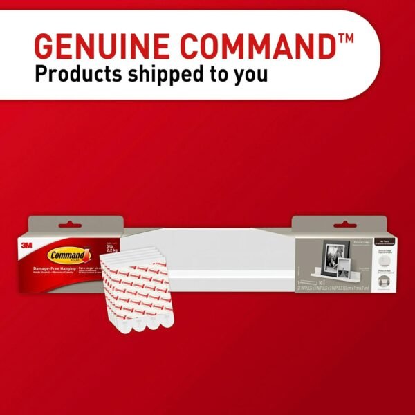 Buy high-quality Command Picture Ledge, 21 inch Damage Free Hanging Floating Shelf, Glue Strips, Quartz, Picture Hangers for Tools to Display Decoration and Photos, 1 Shelf, 10 Command Strips - Image 6