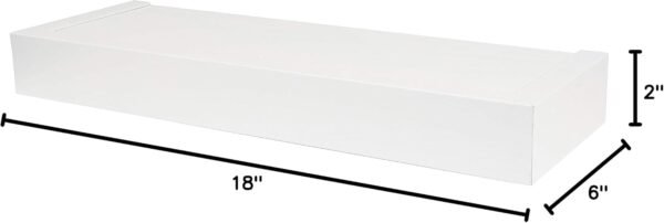Explore recommended High & Mighty 515651 Modern 18" Floating Shelf Holds Up to 15 lbs, Easy Tool Free Dry Wall Installation, Flat, E-Commerce Package, White - Image 5