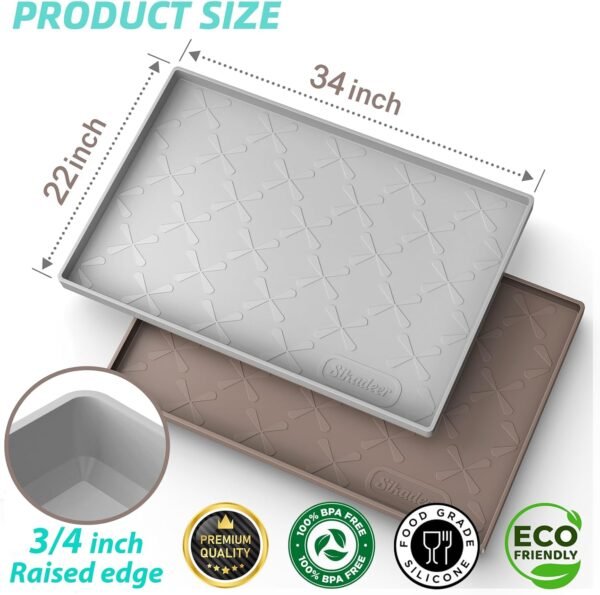 Order the best SIKADEER 34"x22" Sink Mat Waterproof, Silicone Mat Kitchen Drawer Shelf, Cabinet LNER, Sink Protector for Kitchen Organizer and Storage, Boot Tray Pet Food Mat - Image 3