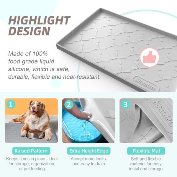 Order the best SIKADEER 34"x22" Sink Mat Waterproof, Silicone Mat Kitchen Drawer Shelf, Cabinet LNER, Sink Protector for Kitchen Organizer and Storage, Boot Tray Pet Food Mat - Image 6
