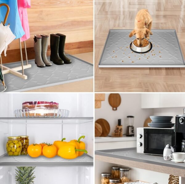 Order the best SIKADEER 34"x22" Sink Mat Waterproof, Silicone Mat Kitchen Drawer Shelf, Cabinet LNER, Sink Protector for Kitchen Organizer and Storage, Boot Tray Pet Food Mat - Image 8