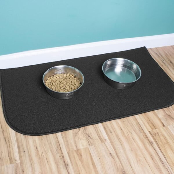 Grab affordable Ritz Solid Accent Rug: 18"x30" Stain-resistant Kitchen or Living Room Floor Mat, Latex Backing, Machine Washable, Black - Image 5