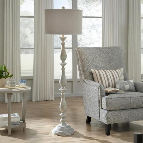 Buy affordable Ashley Bernadate Cottage 61 "Candlestick Design Floor Lamp, Signature Design by WhiteWash - Image 3