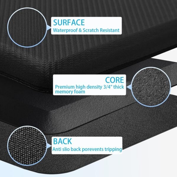 Buy the best Artnice Kitchen Mats for Floors, 3/4 inch Thick Memory Foam Fatigue Mat, Non-Slip Standing Mat, Kitchen Rug with Waterproof Cushion, Office, Sink, Laundry (17.3"x28") - Image 5