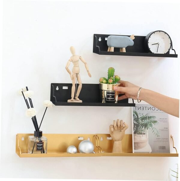 Grab affordable Wall Mounted Storage Rack for Living Room and Bedroom Decorative Design for Iron Shelf Plants and Books - Image 5