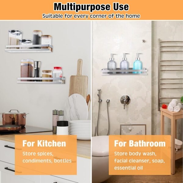 Grab affordable Lallisa 4pcs Stainless Steel Shelf Bathroom Shower - Image 6