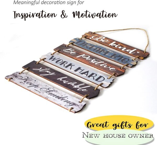 Order recommended Y -Inspirational Wall Art 6PCS Stringed Wood Panel - Farmer Rustic Office Decorate for Work - Home Bedroom Living Room Motivation Wall Decoration - Image 5
