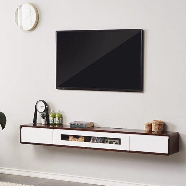 Order high-quality Modern floating TV console with storage drawers Wall mounted cabinet, stylish entertainment shelf for living room and bedroom, Media Room Organizer (140x24x20cm, Color: a) - Image 3