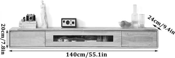 Order high-quality Modern floating TV console with storage drawers Wall mounted cabinet, stylish entertainment shelf for living room and bedroom, Media Room Organizer (140x24x20cm, Color: a) - Image 8