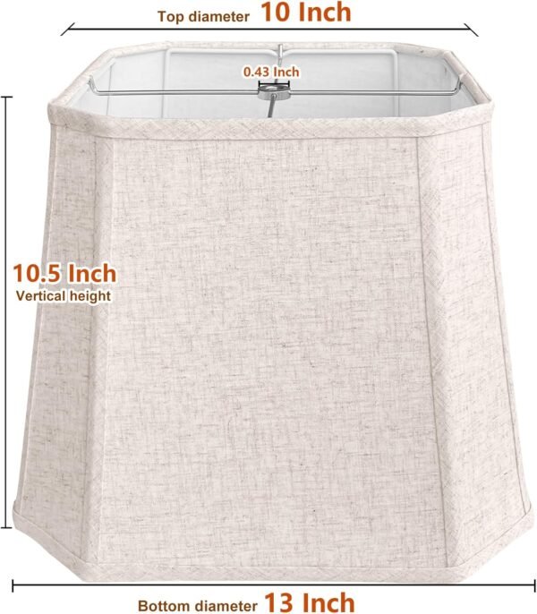 Order affordable Tortoo Star Square Cut Corner Lamp Shade, 10x13x10.5 inch Media Table Lamp Shade Floor Lamp Beige Lamp Shade Natural Linen Handcraft, Simple Assembly Need - Image 3