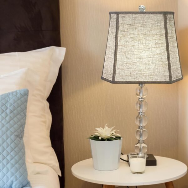 Order affordable Tortoo Star Square Cut Corner Lamp Shade, 10x13x10.5 inch Media Table Lamp Shade Floor Lamp Beige Lamp Shade Natural Linen Handcraft, Simple Assembly Need - Image 5
