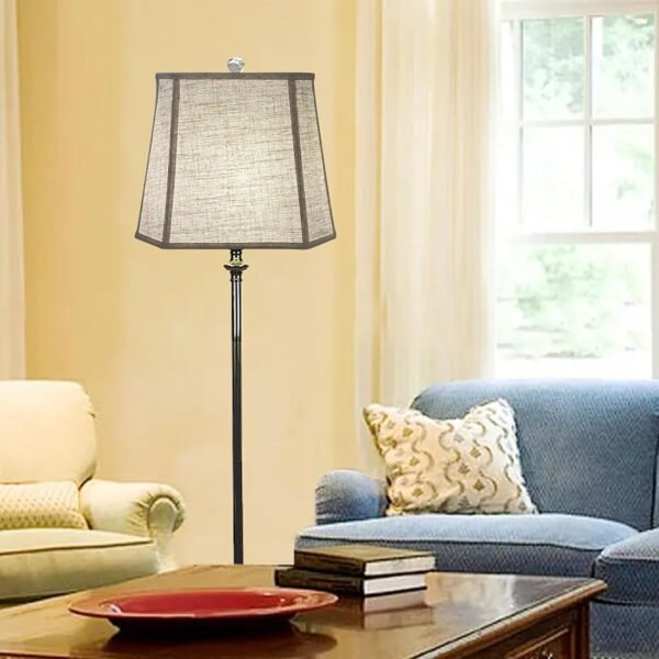 Order affordable Tortoo Star Square Cut Corner Lamp Shade, 10x13x10.5 inch Media Table Lamp Shade Floor Lamp Beige Lamp Shade Natural Linen Handcraft, Simple Assembly Need - Image 6